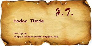 Hodor Tünde névjegykártya